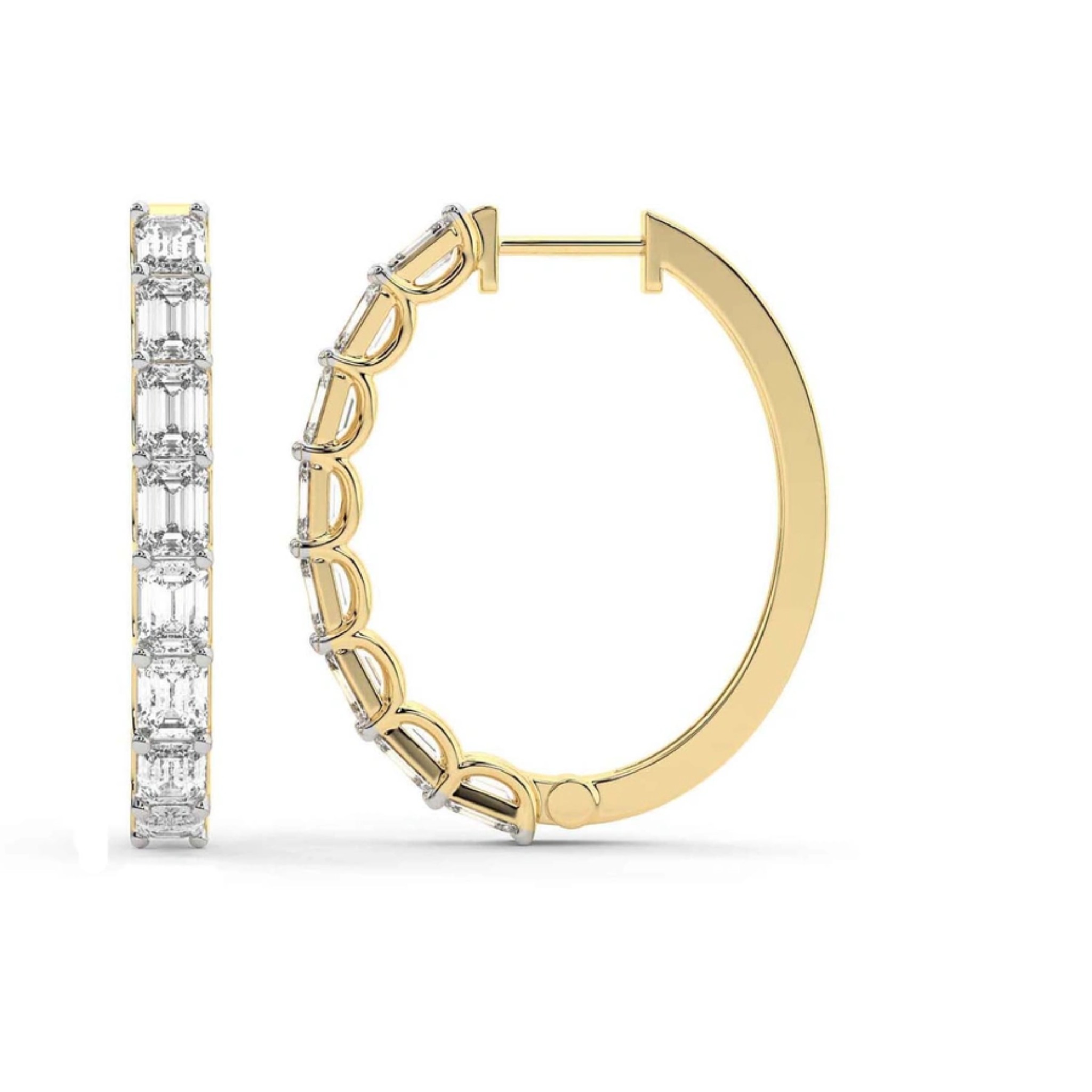 Ashlyn Emerald Lab Diamond Hoop Earrings