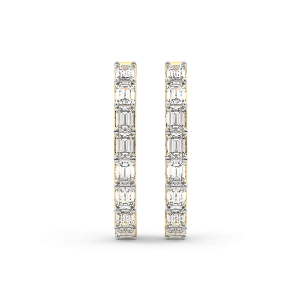 Ashlyn Emerald Lab Diamond Hoop Earrings